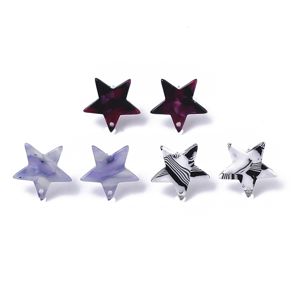 PandaHall Cellulose Acetate(Resin) Stud Earring Findings, with 316 Surgical Stainless Steel Pin, Star, Mixed Color, 16.5x17x2.5mm, Hole..., Multicolor
PandaHall Cellulose Acetate(Resin) Stud Earring Findings, with 316 Surgical Stainless Steel Pin, Star, Mixed Color, 16.5x17x2.5mm, Hole..., Multicolor