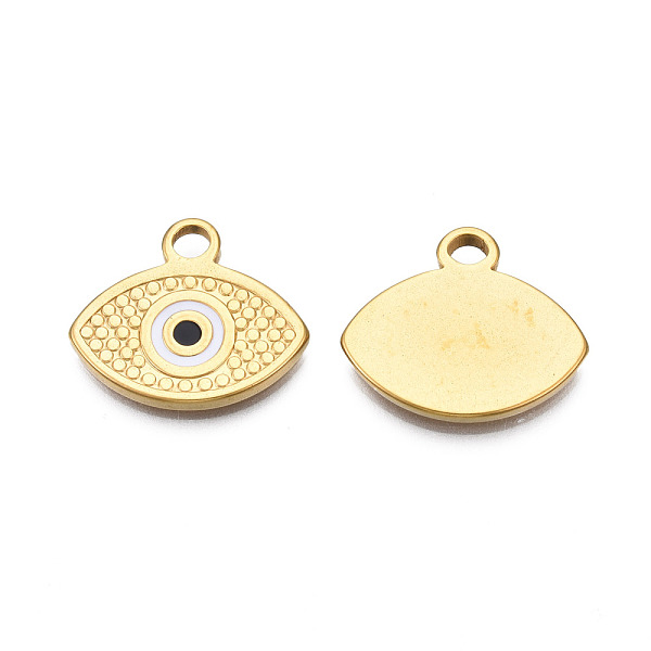 PandaHall 304 Stainless Steel Enamel Pendants, Real 18K Gold Plated, Evil Eye, White, 17x20x2mm, Hole: 2.5mm Stainless Steel+Enamel Eye...
PandaHall 304 Stainless Steel Enamel Pendants, Real 18K Gold Plated, Evil Eye, White, 17x20x2mm, Hole: 2.5mm Stainless Steel+Enamel Eye...