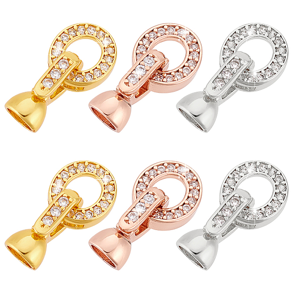 PandaHall 6Pcs 3 Colors Brass Micro Pave Clear Cubic Zirconia Fold Over Clasps, Ring, Mixed Color, Ring: 10x9x2.5mm, Clasp: 12x5.5mm...
PandaHall 6Pcs 3 Colors Brass Micro Pave Clear Cubic Zirconia Fold Over Clasps, Ring, Mixed Color, Ring: 10x9x2.5mm, Clasp: 12x5.5mm...