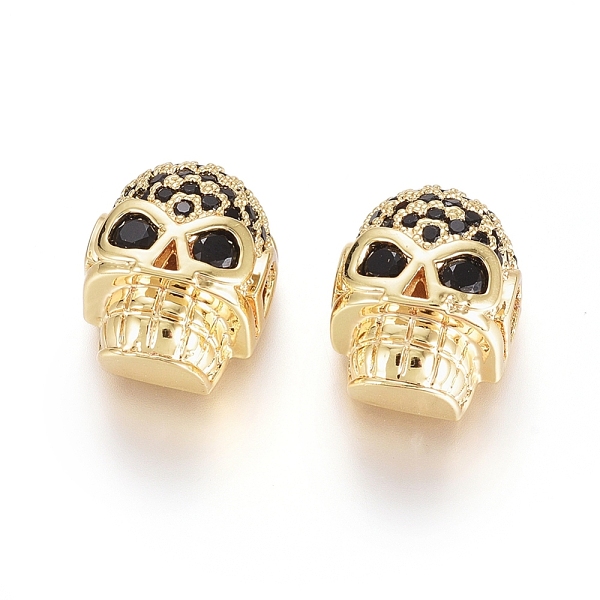 PandaHall Brass Micro Pave Cubic Zirconia Beads, Long-Lasting Plated, for Halloween, Skull Head, Black, Real 18K Gold Plated, 12.5x9.5x7mm...
PandaHall Brass Micro Pave Cubic Zirconia Beads, Long-Lasting Plated, for Halloween, Skull Head, Black, Real 18K Gold Plated, 12.5x9.5x7mm...