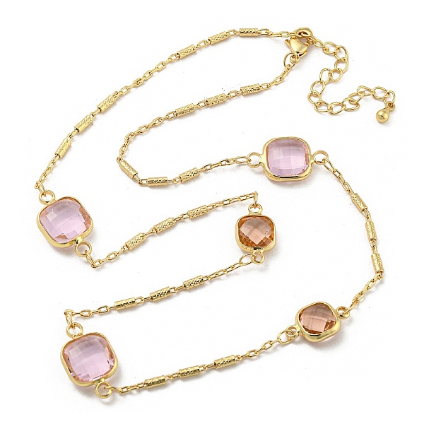 PandaHall Faceted Square Glass Beads Bib Necklaces, Brass Chain Neckalces , Golden, 16.34 inch(41.5cm) Brass Square
PandaHall Faceted Square Glass Beads Bib Necklaces, Brass Chain Neckalces , Golden, 16.34 inch(41.5cm) Brass Square