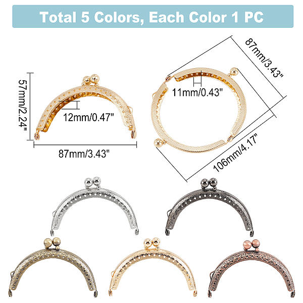 PandaHall WADORN 5 Colors Coin Bag Kiss Clasp Lock, Retro Arch Purse Frame Vintage Embossed Change Pouch Wallet Frame Handle Round Clutch...
PandaHall WADORN 5 Colors Coin Bag Kiss Clasp Lock, Retro Arch Purse Frame Vintage Embossed Change Pouch Wallet Frame Handle Round Clutch...