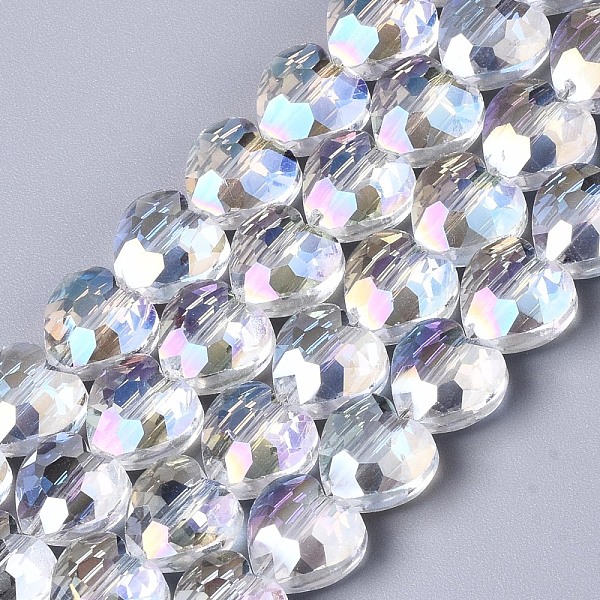 PandaHall Electroplate Glass Beads Strands, AB Color Plated, Faceted, Heart, Clear AB, 9.5x9.5x5.5mm, Hole: 1mm, about 70pcs/strand, 24.41..., White
PandaHall Electroplate Glass Beads Strands, AB Color Plated, Faceted, Heart, Clear AB, 9.5x9.5x5.5mm, Hole: 1mm, about 70pcs/strand, 24.41..., White