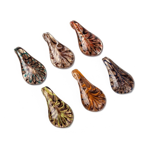 PandaHall Handmade Gold Sand Lampwork Big Pendants, teardrop, Mixed Color, 59x34x15mm, Hole: 7mm, 12pcs/box Lampwork Teardrop Multicolor
PandaHall Handmade Gold Sand Lampwork Big Pendants, teardrop, Mixed Color, 59x34x15mm, Hole: 7mm, 12pcs/box Lampwork Teardrop Multicolor