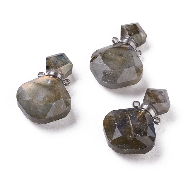 PandaHall Rhombus Natural Labradorite Perfume Bottle Pendants, with 304 Stainless Steel Findings, Faceted, Stainless Steel Color...
PandaHall Rhombus Natural Labradorite Perfume Bottle Pendants, with 304 Stainless Steel Findings, Faceted, Stainless Steel Color...