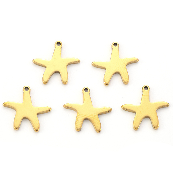 PandaHall Vacuum Plating 304 Stainless Steel Charms, Laser Cut, Starfish, Golden, 14x14x1mm, Hole: 1mm 304 Stainless Steel Starfish
PandaHall Vacuum Plating 304 Stainless Steel Charms, Laser Cut, Starfish, Golden, 14x14x1mm, Hole: 1mm 304 Stainless Steel Starfish