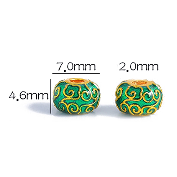 PandaHall Brass Enamel Beads, Golden, Rondelle with Auspicious Clouds, Green, 7x4.6mm, Hole: 2mm Brass+Enamel Rondelle Green
PandaHall Brass Enamel Beads, Golden, Rondelle with Auspicious Clouds, Green, 7x4.6mm, Hole: 2mm Brass+Enamel Rondelle Green