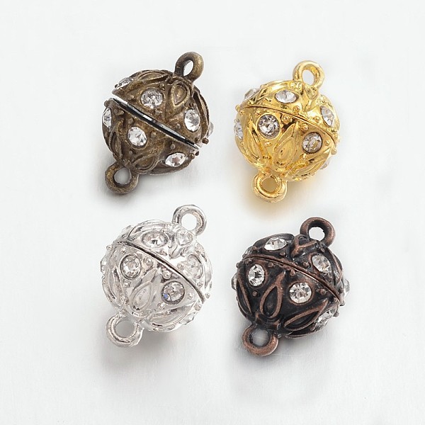 PandaHall Alloy Rhinestone Magnetic Clasps with Loops, Round, Lead Free & Cadmium Free, Mixed Color, 19x12.5mm, Hole: 2mm Alloy+Rhinestone..., Clear
PandaHall Alloy Rhinestone Magnetic Clasps with Loops, Round, Lead Free & Cadmium Free, Mixed Color, 19x12.5mm, Hole: 2mm Alloy+Rhinestone..., Clear