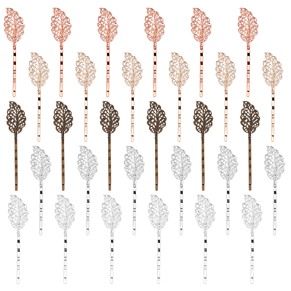 PandaHall 30Pcs 5 Color Hair Accessories Iron Hair Bobby Pin Findings, with Brass Filigree Leaf Cabochon Bezel Settings, Mixed Color, Tray...
PandaHall 30Pcs 5 Color Hair Accessories Iron Hair Bobby Pin Findings, with Brass Filigree Leaf Cabochon Bezel Settings, Mixed Color, Tray...