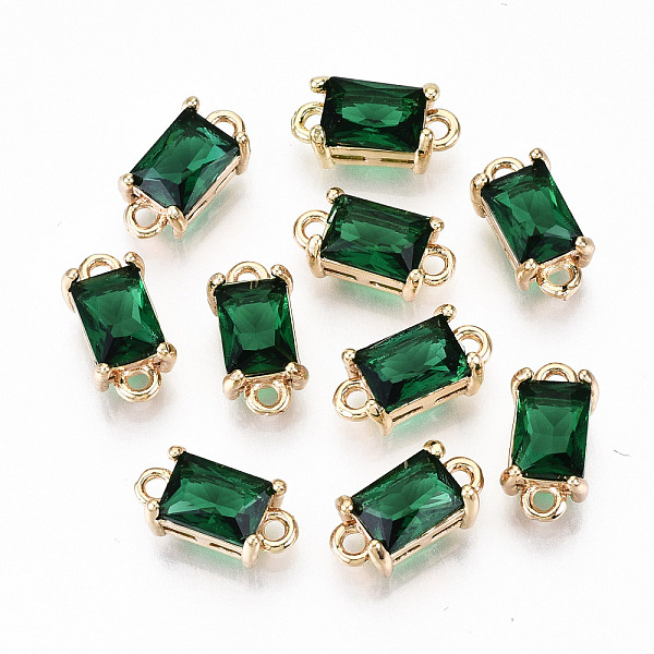 PandaHall Transparent Glass Links Connectors, with Light Gold Tone Brass Findings, Long-Lasting Plated, Cadmium Free & Lead Free, Rectangle..., Green
PandaHall Transparent Glass Links Connectors, with Light Gold Tone Brass Findings, Long-Lasting Plated, Cadmium Free & Lead Free, Rectangle..., Green