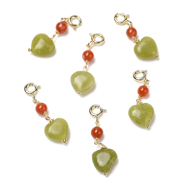 PandaHall Natural Agate Heart Pendant Decorations, Natural Jade Round Ornament with Brass Spring Ring Clasps, Real 14K Gold Plated, 31mm...
PandaHall Natural Agate Heart Pendant Decorations, Natural Jade Round Ornament with Brass Spring Ring Clasps, Real 14K Gold Plated, 31mm...