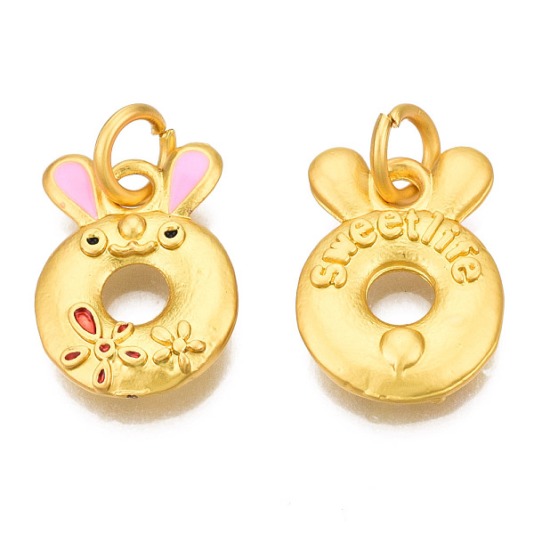 PandaHall Alloy Enamel Pendants, with Jump Rings, Matte Gold Color, Cadmium Free & Lead Free, Rabbit, Pearl Pink, 17x12x2.5mm, Jump Ring...
PandaHall Alloy Enamel Pendants, with Jump Rings, Matte Gold Color, Cadmium Free & Lead Free, Rabbit, Pearl Pink, 17x12x2.5mm, Jump Ring...