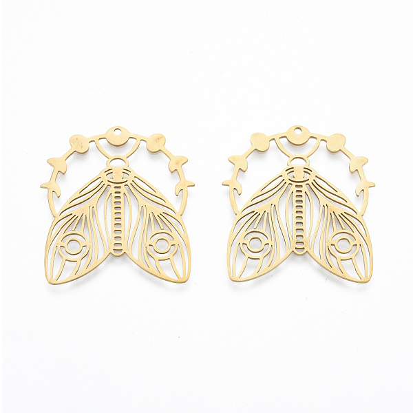 PandaHall 201 Stainless Steel Pendants, Cicada with Moon Phase, Real 18K Gold Plated, 37x34x1mm, Hole: 1.6mm 201 Stainless Steel Other...
PandaHall 201 Stainless Steel Pendants, Cicada with Moon Phase, Real 18K Gold Plated, 37x34x1mm, Hole: 1.6mm 201 Stainless Steel Other...