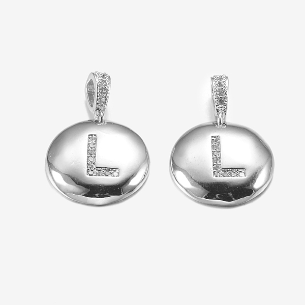 PandaHall Brass Pendants, with Cubic Zirconia, Cadmium Free & Lead Free, Flat Round with Letter, Platinum, Letter.L, 22mm, Hole: 2x3mm...
PandaHall Brass Pendants, with Cubic Zirconia, Cadmium Free & Lead Free, Flat Round with Letter, Platinum, Letter.L, 22mm, Hole: 2x3mm...