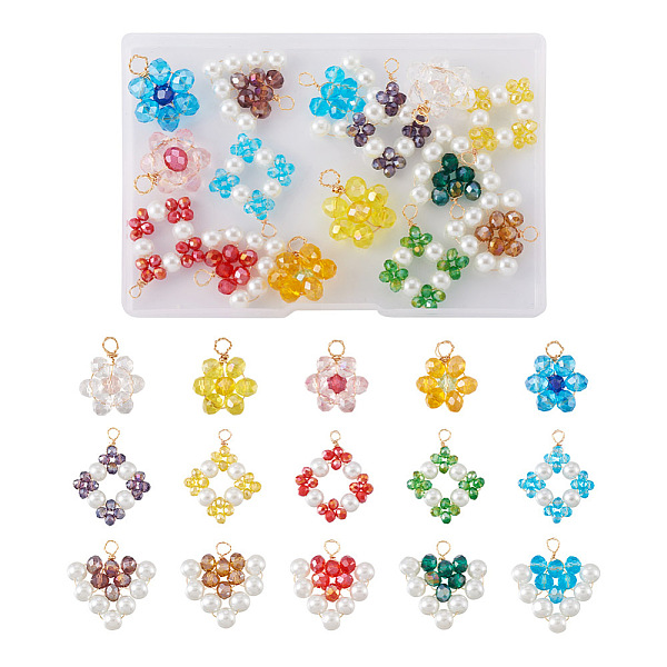 PandaHall Craftdady 30Pcs 15 Style Wire Wrapped Electroplate Glass & Glass Pearl Pendants, Flower & Triangle, Mixed Color..., Multicolor
PandaHall Craftdady 30Pcs 15 Style Wire Wrapped Electroplate Glass & Glass Pearl Pendants, Flower & Triangle, Mixed Color..., Multicolor