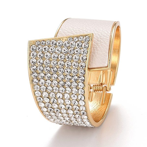 PandaHall Crystal Rhinestone Chunky Wrap Wide Cuff Bangle, Hinged Open Bangle with PU Leather for Women, Light Gold, White, Inner Diameter...
PandaHall Crystal Rhinestone Chunky Wrap Wide Cuff Bangle, Hinged Open Bangle with PU Leather for Women, Light Gold, White, Inner Diameter...