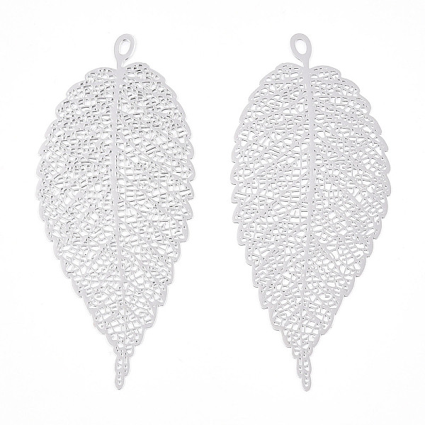 PandaHall Rack Plating Brass Filigree Big Pendants, Long-Lasting Plated, Leaf Charm, Nickel Free, Platinum, 55.5x24x0.4mm, Hole: 1.4mm Brass...
PandaHall Rack Plating Brass Filigree Big Pendants, Long-Lasting Plated, Leaf Charm, Nickel Free, Platinum, 55.5x24x0.4mm, Hole: 1.4mm Brass...