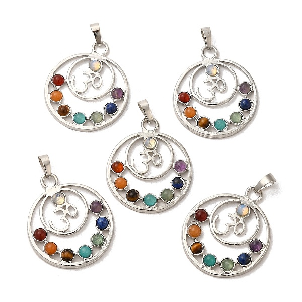PandaHall Chakra Natural Gemstone Pendants, Flat Round Yoga Charms with Alloy Findings, Mixed Dyed and Undyed, Platinum, 37x31x3.5mm, Hole...
PandaHall Chakra Natural Gemstone Pendants, Flat Round Yoga Charms with Alloy Findings, Mixed Dyed and Undyed, Platinum, 37x31x3.5mm, Hole...