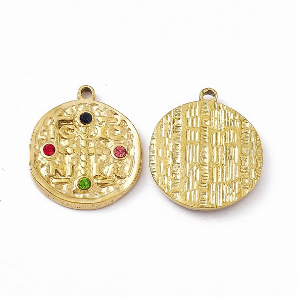 PandaHall Vacuum Plating 201 Stainless Steel Pendants, with Rhinestone, Real 18K Gold Plated, Flat Round Charms, Mixed Color, 23x20x3mm..., Multicolor
PandaHall Vacuum Plating 201 Stainless Steel Pendants, with Rhinestone, Real 18K Gold Plated, Flat Round Charms, Mixed Color, 23x20x3mm..., Multicolor