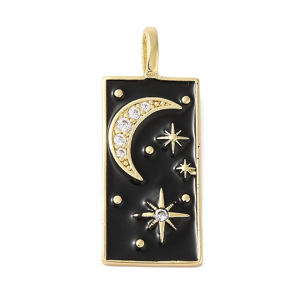 PandaHall Rack Plating Brass & Cubic Zirconia Pendants, with Enamel, Cadmium Free & Lead Free, Long-Lasting Plated, Rctangle, Real 18K Gold..., Black
PandaHall Rack Plating Brass & Cubic Zirconia Pendants, with Enamel, Cadmium Free & Lead Free, Long-Lasting Plated, Rctangle, Real 18K Gold..., Black