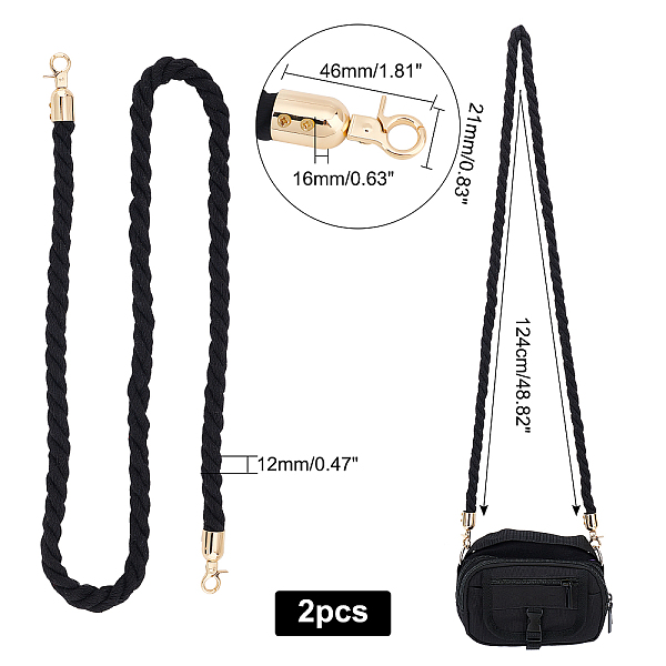 PandaHall Crossbody Strap 124cm/48.9 inch Black Braided Bag Strap Purse Handle Replacement Straps Cotton Shoulder Strap Bag Chain with...
PandaHall Crossbody Strap 124cm/48.9 inch Black Braided Bag Strap Purse Handle Replacement Straps Cotton Shoulder Strap Bag Chain with...