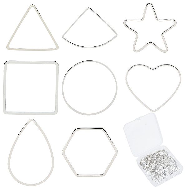 PandaHall CREATCABIN 1 Box 80Pcs 8 Style Platinum Plated Brass Open Bezel Linking Rings Star Rings Teardrop Triangle Square Heart Fan...
PandaHall CREATCABIN 1 Box 80Pcs 8 Style Platinum Plated Brass Open Bezel Linking Rings Star Rings Teardrop Triangle Square Heart Fan...