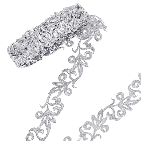 PandaHall Polyester Metallic Thread Embroidery Applique Ribbon, Sewing Craft Decoration, Floral Pattern Embroidered Iron on Trimming, Silver...
PandaHall Polyester Metallic Thread Embroidery Applique Ribbon, Sewing Craft Decoration, Floral Pattern Embroidered Iron on Trimming, Silver...