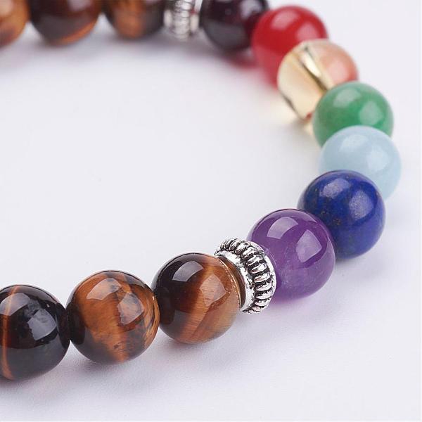 PandaHall Natural Gemstone Beads Stretch Bracelets, with Donut Tibetan Style Alloy Spacer Beads, 1-7/8 inch~2 inch(49~51mm) Tiger Eye..., Multicolor
PandaHall Natural Gemstone Beads Stretch Bracelets, with Donut Tibetan Style Alloy Spacer Beads, 1-7/8 inch~2 inch(49~51mm) Tiger Eye..., Multicolor