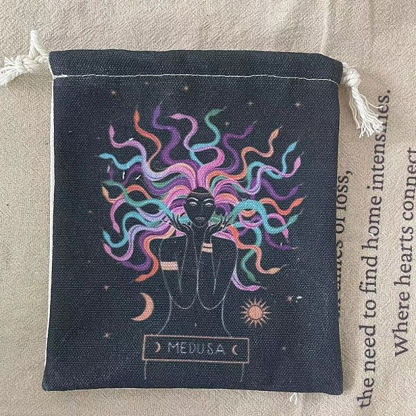 PandaHall Tarot Card Storage Bag, Cloth Tarot Drawstring Bags, Rectangle with Woman Pattern, Prussian Blue, 18x13cm Cloth Human
PandaHall Tarot Card Storage Bag, Cloth Tarot Drawstring Bags, Rectangle with Woman Pattern, Prussian Blue, 18x13cm Cloth Human