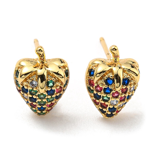 PandaHall Colorful Cubic Zirconia Strawberry Stud Earrings, Rack Plating Brass Earrings, Lead Free & Cadmium Free, Real 18K Gold Plated..., Clear
PandaHall Colorful Cubic Zirconia Strawberry Stud Earrings, Rack Plating Brass Earrings, Lead Free & Cadmium Free, Real 18K Gold Plated..., Clear