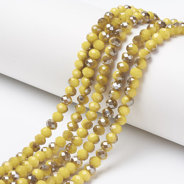 PandaHall Electroplate Opaque Glass Beads Strands, Half Gray Plated, Faceted, Rondelle, Gold, 8x6mm, Hole: 1mm, about 65~68pcs/strand...
PandaHall Electroplate Opaque Glass Beads Strands, Half Gray Plated, Faceted, Rondelle, Gold, 8x6mm, Hole: 1mm, about 65~68pcs/strand...