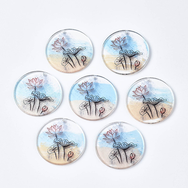 PandaHall Transparent Printed Acrylic Pendants, Flat Round with Lotus, Colorful, 35x2.5mm, Hole: 1.6mm Acrylic Flat Round
PandaHall Transparent Printed Acrylic Pendants, Flat Round with Lotus, Colorful, 35x2.5mm, Hole: 1.6mm Acrylic Flat Round