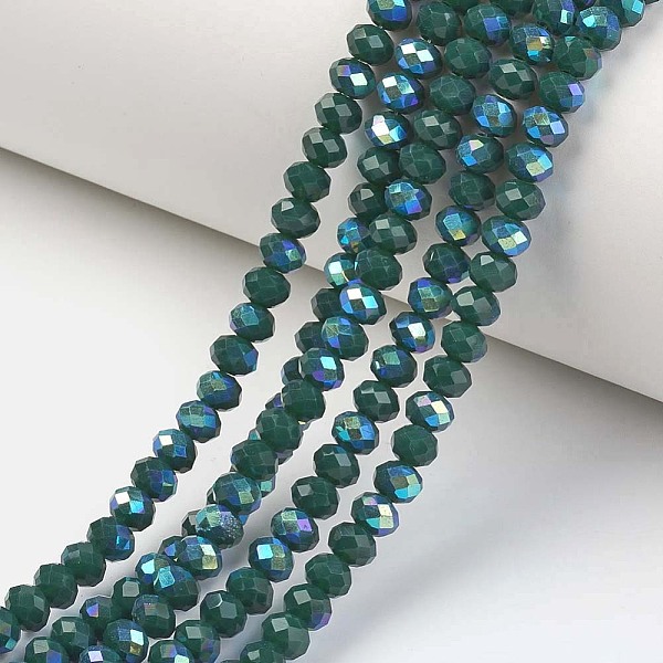 PandaHall Electroplate Opaque Solid Color Glass Beads Strands, Half Rainbow Plated, Faceted, Rondelle, Teal, 2.5x1.5mm, Hole: 0.4mm, about..., Cyan
PandaHall Electroplate Opaque Solid Color Glass Beads Strands, Half Rainbow Plated, Faceted, Rondelle, Teal, 2.5x1.5mm, Hole: 0.4mm, about..., Cyan