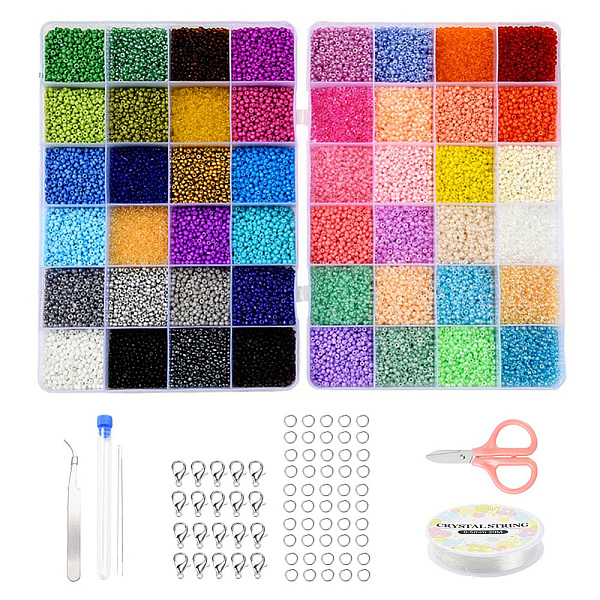 PandaHall DIY Jewelry Making Kits, Including 12/0 Round Glass Seed Beads, Flat Round Acrylic Beads, Tibetan Style Alloy Pendants, Elastic..., Multicolor
PandaHall DIY Jewelry Making Kits, Including 12/0 Round Glass Seed Beads, Flat Round Acrylic Beads, Tibetan Style Alloy Pendants, Elastic..., Multicolor