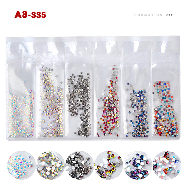 PandaHall Glass Rhinestone Flat Back Cabochons, Nail Art Decoration Accessories, Faceted, Half Round, Mixed Color, 1.7mm, about 1440pcs/bag..., Multicolor
PandaHall Glass Rhinestone Flat Back Cabochons, Nail Art Decoration Accessories, Faceted, Half Round, Mixed Color, 1.7mm, about 1440pcs/bag..., Multicolor