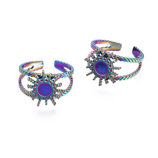 PandaHall 201 Stainless Steel Star Cuff Ring, Rainbow Color Open Ring for Women, US Size 8(18.1mm) 201 Stainless Steel
PandaHall 201 Stainless Steel Star Cuff Ring, Rainbow Color Open Ring for Women, US Size 8(18.1mm) 201 Stainless Steel