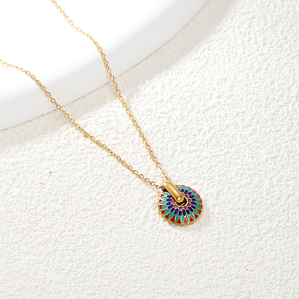 PandaHall Stainless Steel Cable Chain Necklaces, Bohemian Style Enamel Flower Pendant Necklace for Women, Real 18K Gold Plated, Turquoise..., Green
PandaHall Stainless Steel Cable Chain Necklaces, Bohemian Style Enamel Flower Pendant Necklace for Women, Real 18K Gold Plated, Turquoise..., Green
