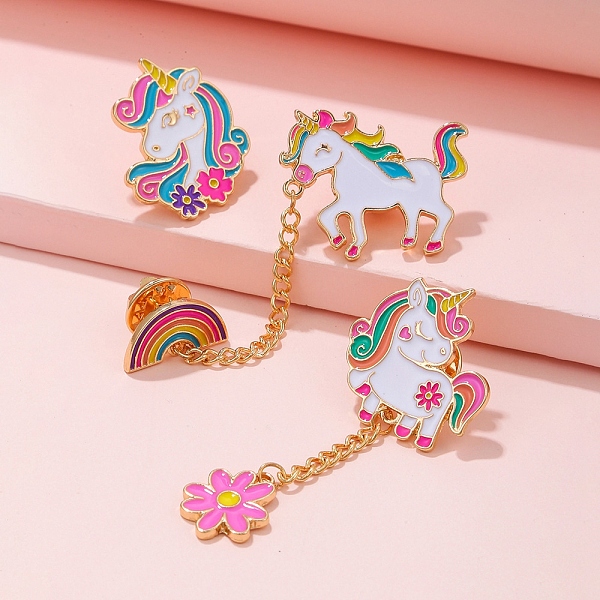 PandaHall 3Pcs 3 Styles Cartoon Unicorn & Flower Enamel Pins, Golden Alloy Brooch, Colorful, 60mm & 27x22mm, 1pc/style Alloy+Enamel Unicorn
PandaHall 3Pcs 3 Styles Cartoon Unicorn & Flower Enamel Pins, Golden Alloy Brooch, Colorful, 60mm & 27x22mm, 1pc/style Alloy+Enamel Unicorn