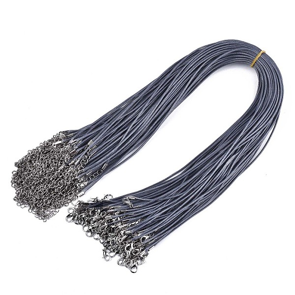 PandaHall Waxed Cotton Cord Necklace Making, with Alloy Lobster Claw Clasps and Iron End Chains, Platinum, Slate Blue, 17.12 inch(43.5cm)...
PandaHall Waxed Cotton Cord Necklace Making, with Alloy Lobster Claw Clasps and Iron End Chains, Platinum, Slate Blue, 17.12 inch(43.5cm)...