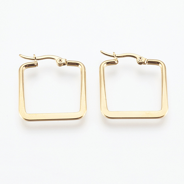 PandaHall 201 Stainless Steel Angular Hoop Earrings, with 304 Stainless Steel Pin, Hypoallergenic Earrings, Square, Golden, 25x22x2mm, 12...
PandaHall 201 Stainless Steel Angular Hoop Earrings, with 304 Stainless Steel Pin, Hypoallergenic Earrings, Square, Golden, 25x22x2mm, 12...