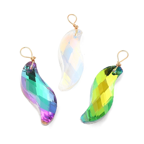 PandaHall Glass Pendants, with Light Gold Brass Loops, Faceted, Twist Charms, Mixed Color, 34x9.5x7mm, Hole: 4.5~4.8x3.8~4.2mm Brass+Glass..., Multicolor
PandaHall Glass Pendants, with Light Gold Brass Loops, Faceted, Twist Charms, Mixed Color, 34x9.5x7mm, Hole: 4.5~4.8x3.8~4.2mm Brass+Glass..., Multicolor
