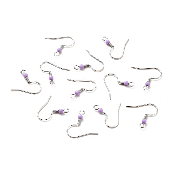 PandaHall 316 Surgical Stainless Steel Earring Hooks, with Beads and Horizontal Loop, Stainless Steel Color, Purple, 19x19.5x3mm, Hole: 2mm...
PandaHall 316 Surgical Stainless Steel Earring Hooks, with Beads and Horizontal Loop, Stainless Steel Color, Purple, 19x19.5x3mm, Hole: 2mm...