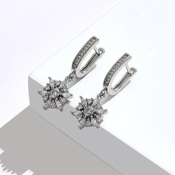 PandaHall Brass Micro Pave Cubic Zirconia Hoop Earring, Dangle Earrings, Snowflake, Clear, Platinum, 28mm Cubic Zirconia Snowflake Clear
PandaHall Brass Micro Pave Cubic Zirconia Hoop Earring, Dangle Earrings, Snowflake, Clear, Platinum, 28mm Cubic Zirconia Snowflake Clear