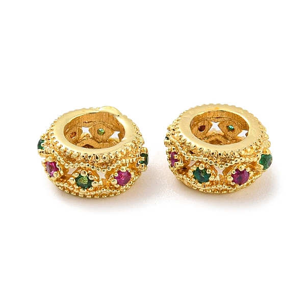 PandaHall Rack Plating Brass Micro Pave Cubic Zirconia European Beads, Large Hole Beads, Flat Round, Lead Free & Cadmium Free, Golden...
PandaHall Rack Plating Brass Micro Pave Cubic Zirconia European Beads, Large Hole Beads, Flat Round, Lead Free & Cadmium Free, Golden...