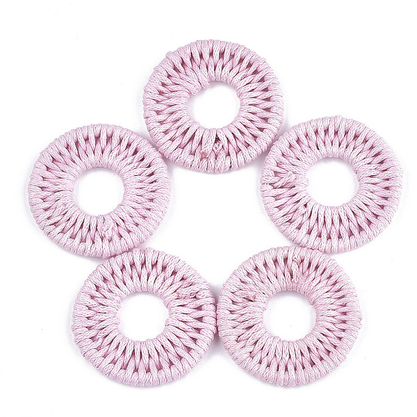 PandaHall Waxed Polyester Cord Woven Pendants, with Iron Findings, Flat Round, Pink, 31~32x3mm Polyester Flat Round Pink
PandaHall Waxed Polyester Cord Woven Pendants, with Iron Findings, Flat Round, Pink, 31~32x3mm Polyester Flat Round Pink