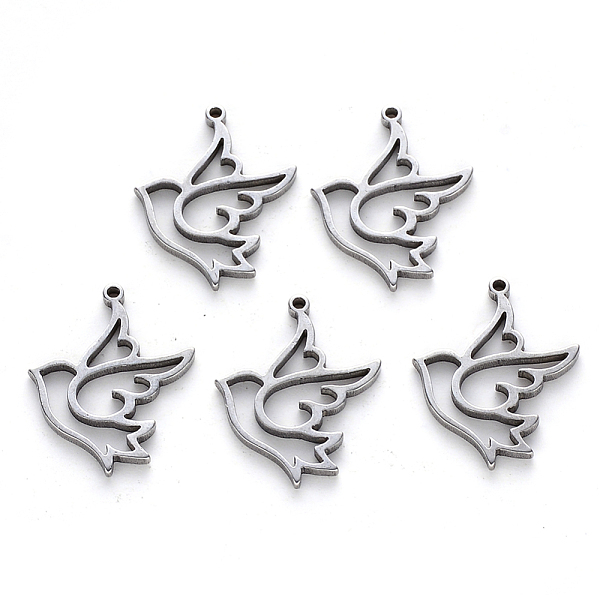PandaHall 304 Stainless Steel Pendants, Laser Cut, Dove, Stainless Steel Color, 17x12x1mm, Hole: 0.9mm 304 Stainless Steel Bird
PandaHall 304 Stainless Steel Pendants, Laser Cut, Dove, Stainless Steel Color, 17x12x1mm, Hole: 0.9mm 304 Stainless Steel Bird