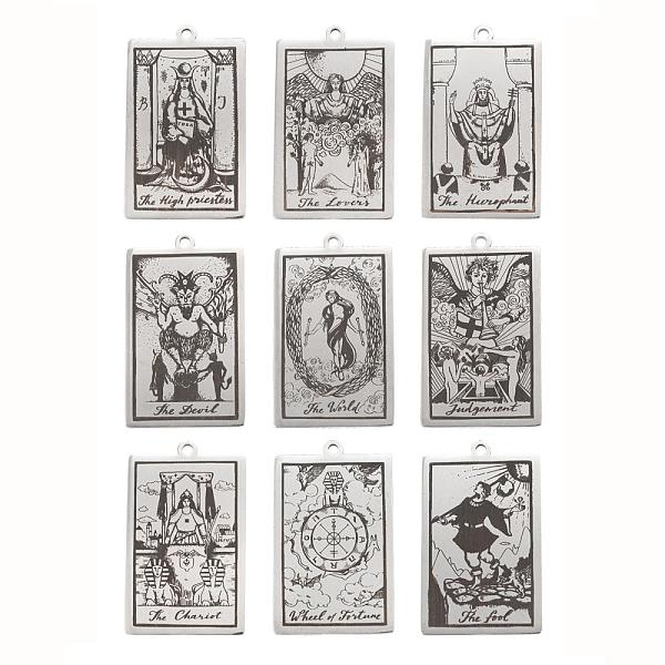 PandaHall 9Pcs 9 Style 201 Stainless Steel Pendants, Laser Engraved Pattern, Tarot Card Pendants, Stainless Steel Color, 40x24x1mm, Hole...
PandaHall 9Pcs 9 Style 201 Stainless Steel Pendants, Laser Engraved Pattern, Tarot Card Pendants, Stainless Steel Color, 40x24x1mm, Hole...