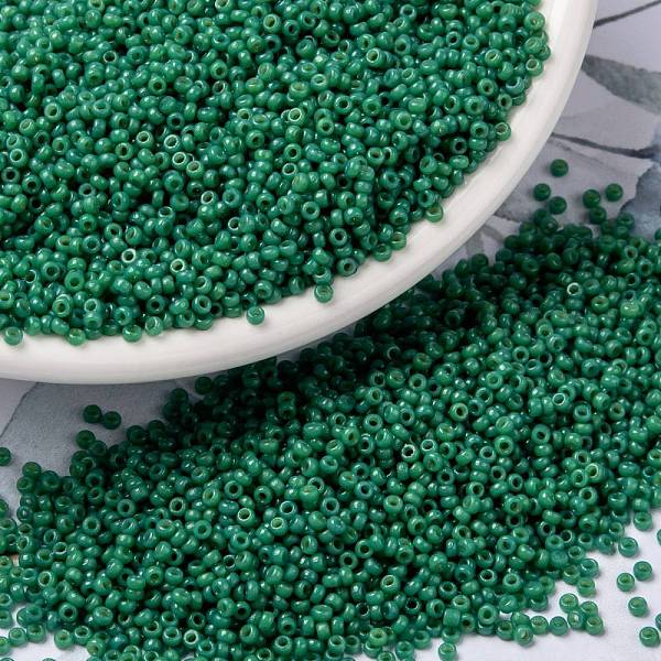 PandaHall MIYUKI Round Rocailles Beads, Japanese Seed Beads, 15/0, (RR4477) Duracoat Dyed Opaque Spruce, 1.5mm, Hole: 0.7mm, about..., Green
PandaHall MIYUKI Round Rocailles Beads, Japanese Seed Beads, 15/0, (RR4477) Duracoat Dyed Opaque Spruce, 1.5mm, Hole: 0.7mm, about..., Green