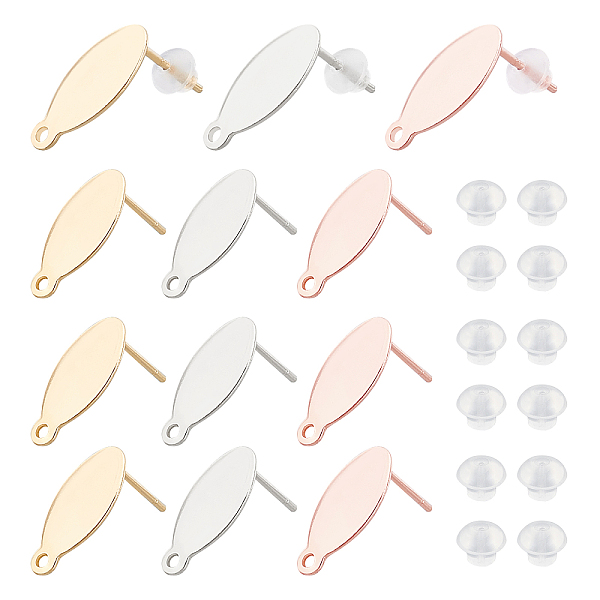 PandaHall Unicraftale 30Pcs 3 Colors 304 Stainless Steel Stud Earring Findings, with Loop and Flat Plate, Oval, with 50Pcs Plastic Ear Nuts...
PandaHall Unicraftale 30Pcs 3 Colors 304 Stainless Steel Stud Earring Findings, with Loop and Flat Plate, Oval, with 50Pcs Plastic Ear Nuts...