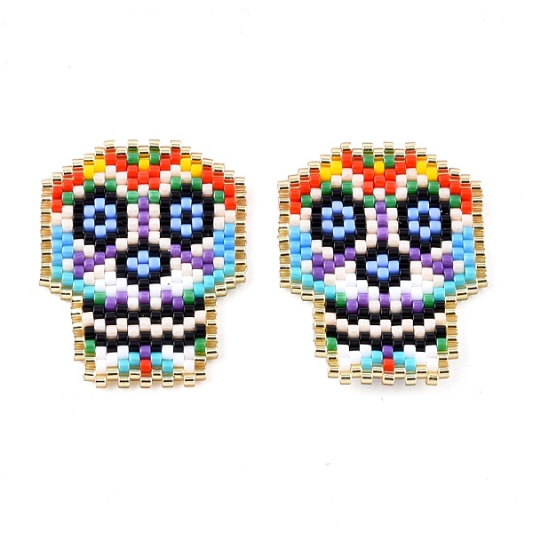 PandaHall Handmade Seed Beads Pendants, with Elastic Thread, Loom Pattern, Sugar Skull, For Mexico Holiday Day of The Dead, Colorful...
PandaHall Handmade Seed Beads Pendants, with Elastic Thread, Loom Pattern, Sugar Skull, For Mexico Holiday Day of The Dead, Colorful...